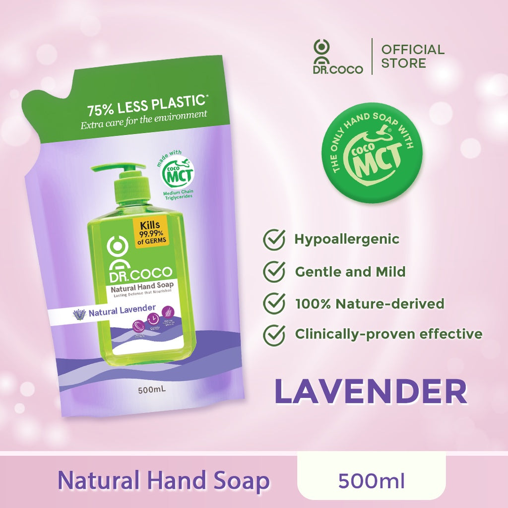 Dr. Coco Natural Hand Wash Soap - Natural Lavander 500ml Refill Pack