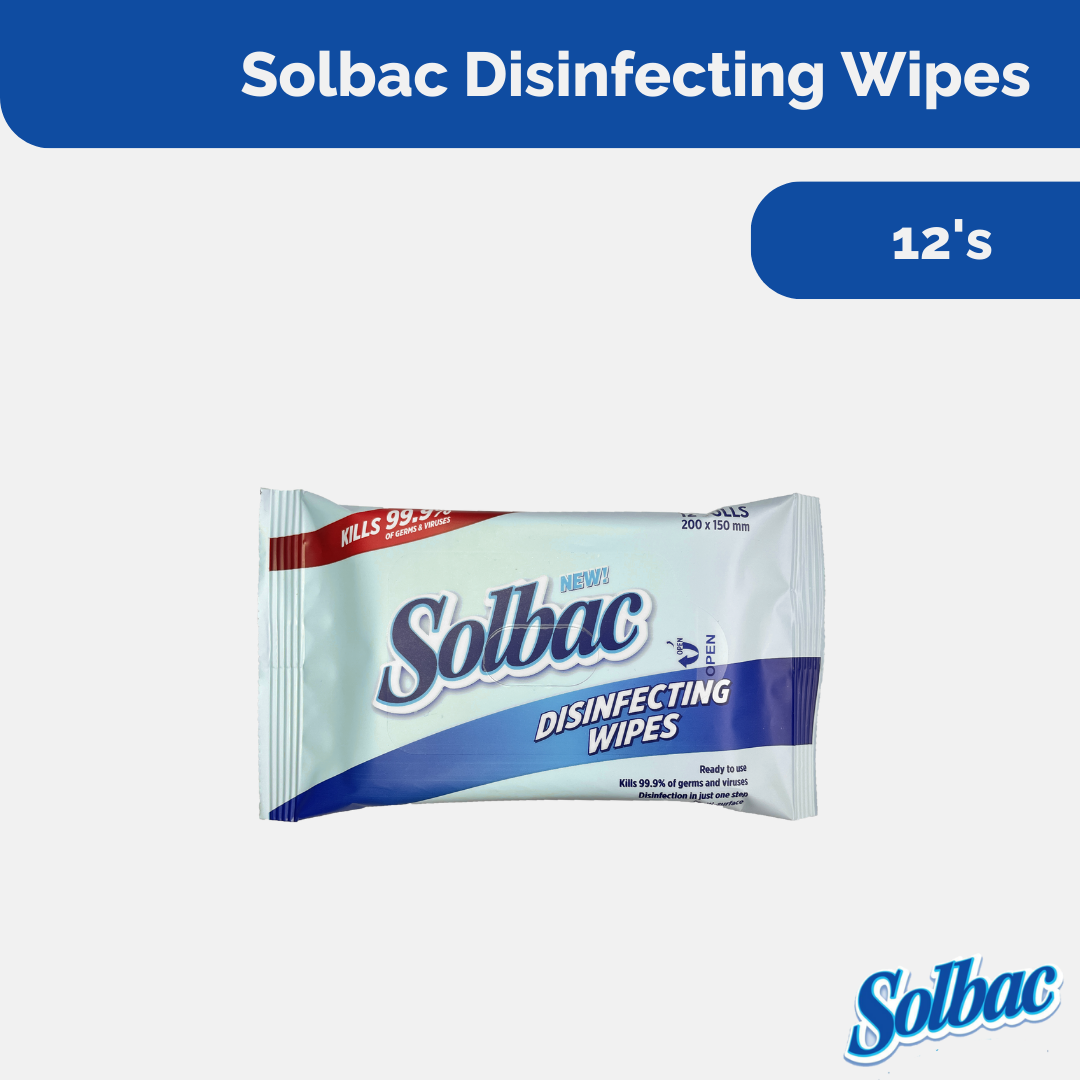 Solbac Disinfecting Wipes - 12 sheets