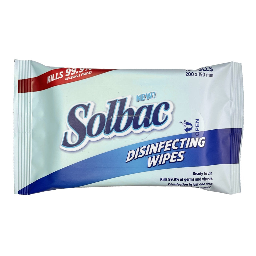 Solbac Disinfecting Wipes - 12 sheets